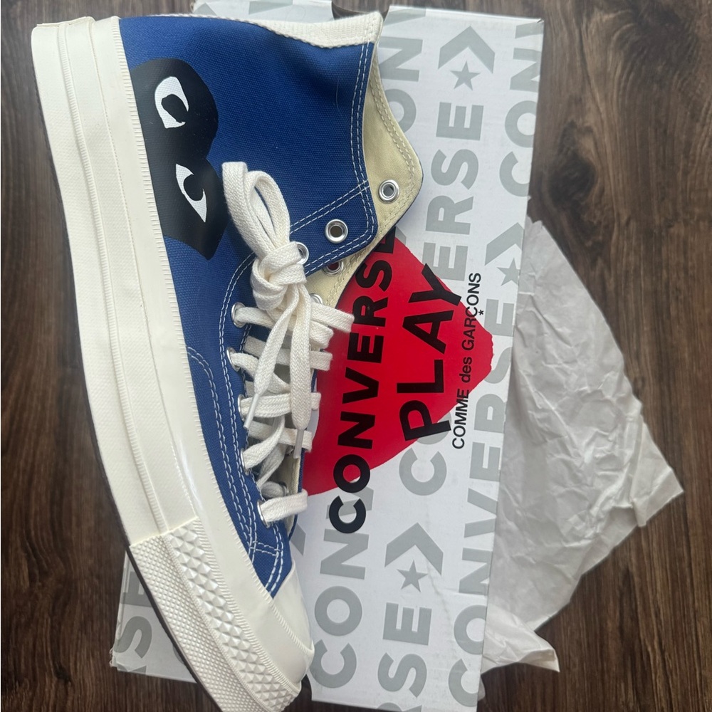 New Comme Des Garçons Men’s Blue High-Top Chuck 70 Sneakers Size 9